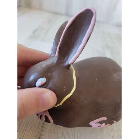 Ceramic AS IS brown bunny rabbit Easter figure - Picture 4 of 8